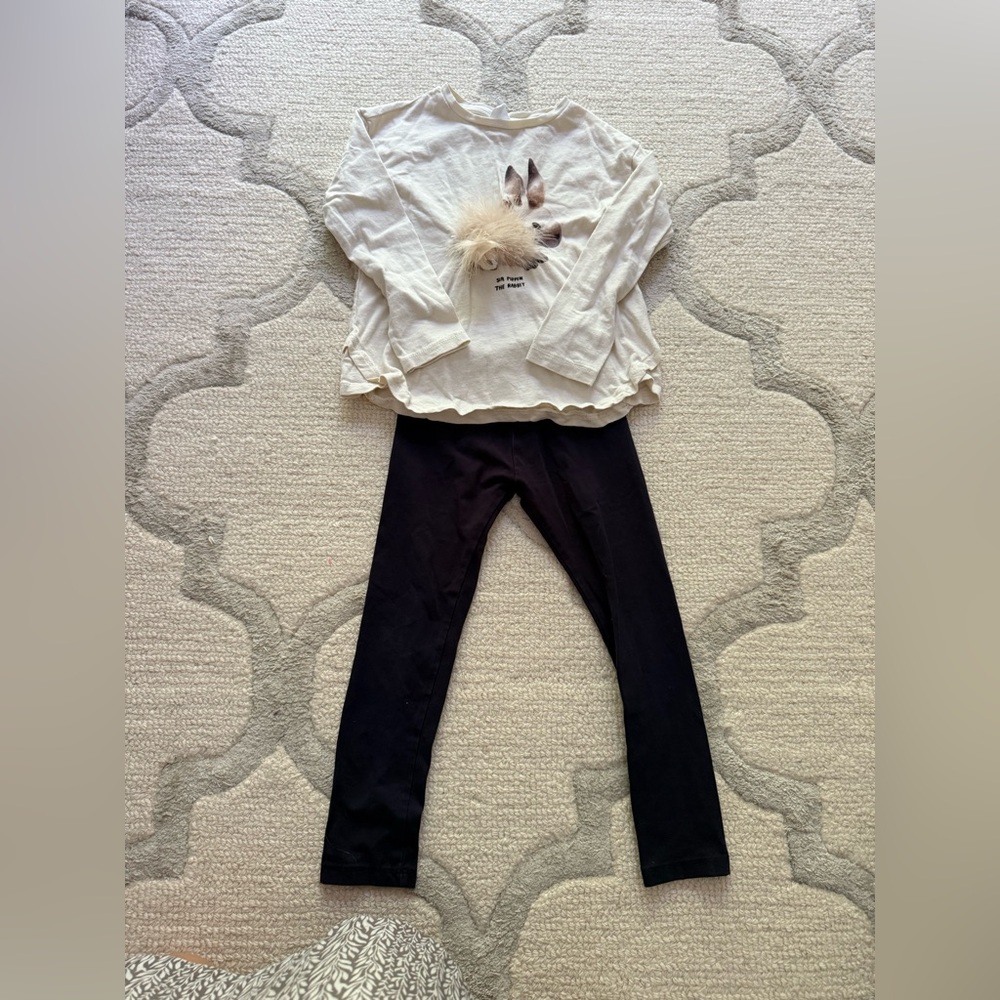 Zara Cream Top with Bunny Design